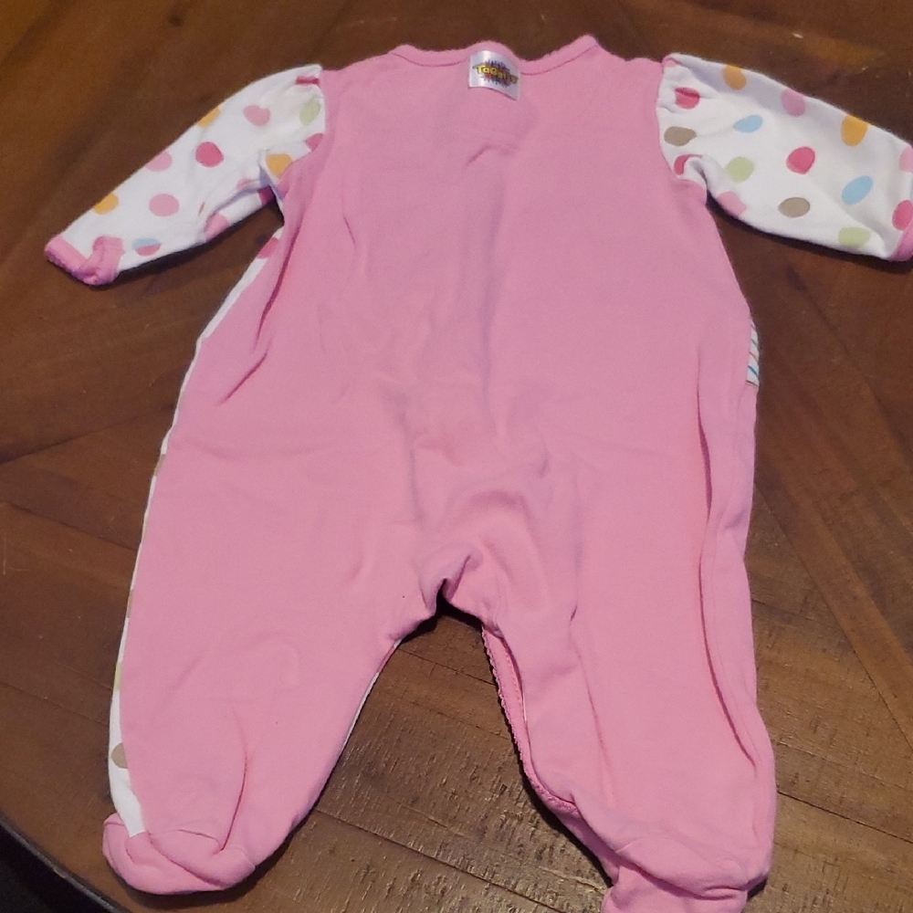 Taggies Pink and Multicolor Polka Dot Footie - Picture 4 of 4